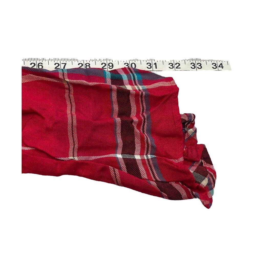 Rafaella Weekend Shirt Women's XL Red Plaid Lace Detail Long Sleeve Button-Up - Picture 6 of 6